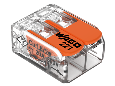 WAGO 221-412 lever-operated splicing connector