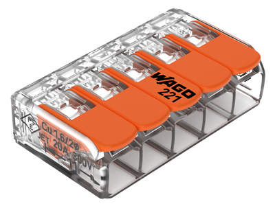 WAGO 221-415 5-conductor compact splicing connector
